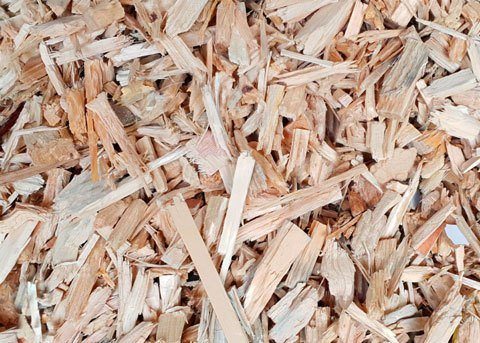 Woodchips from recycled wood