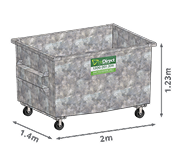 2.2m³ Front Lift Bin on Wheels